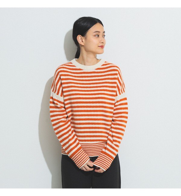 BEAMS BOY / 7ゲージ ボーダー クルーネック ニット 23FW|BEAMS WOMEN