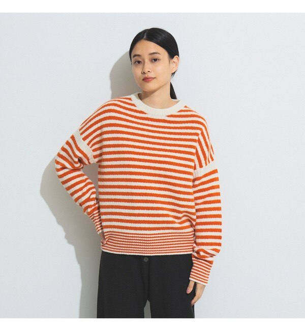 BEAMS BOY / 7ゲージ ボーダー クルーネック ニット 23FW|BEAMS WOMEN