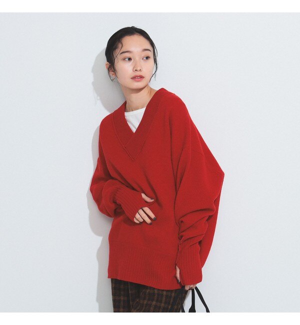 BEAMS BOY / 7ゲージ Vネック プルオーバー ニット|BEAMS WOMEN