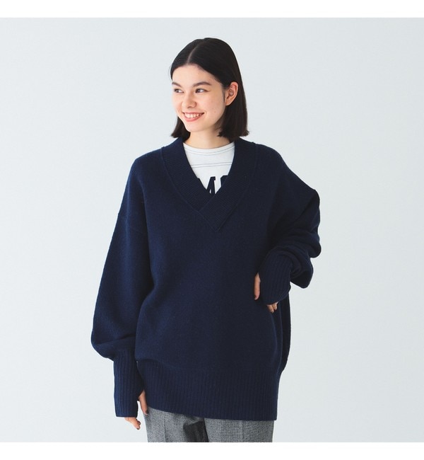 BEAMS BOY / 7ゲージ Vネック プルオーバー ニット|BEAMS WOMEN