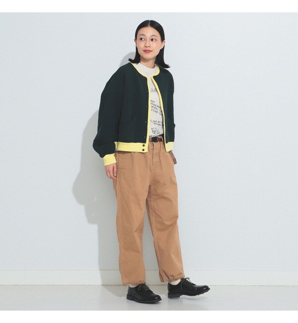 BEAMS BOY / 2トーン スウェット カーディガン