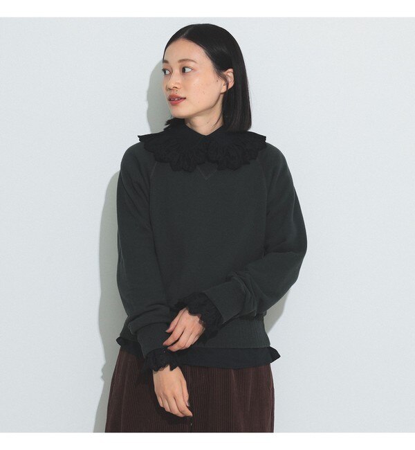 BEAMS BOY / ブロード リブ クルーネック スウェット|BEAMS WOMEN