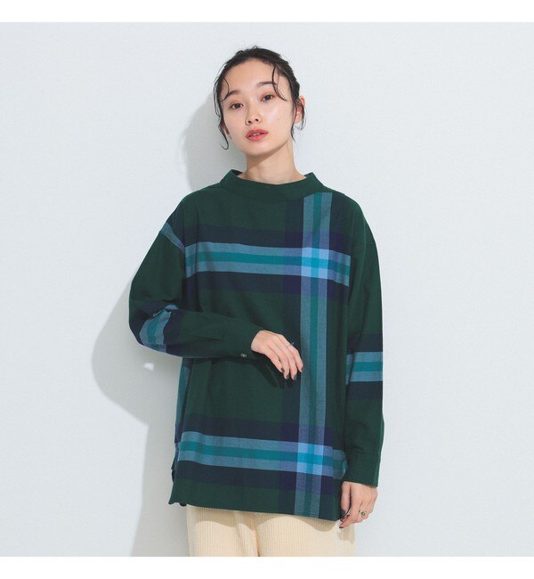 BEAMS BOY / ビッグタータン ハイネック シャツ 23FW|BEAMS WOMEN