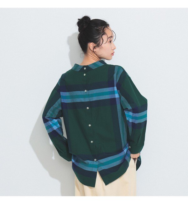 BEAMS BOY / ビッグタータン ハイネック シャツ 23FW|BEAMS WOMEN