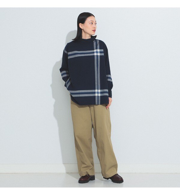 BEAMS BOY / ビッグタータン ハイネック シャツ 23FW|BEAMS WOMEN