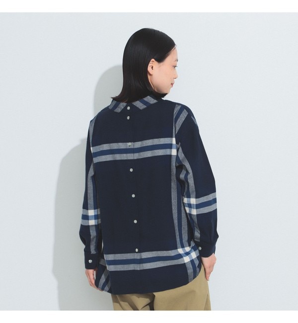 BEAMS BOY / ビッグタータン ハイネック シャツ 23FW|BEAMS WOMEN