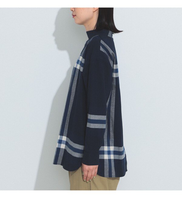 BEAMS BOY / ビッグタータン ハイネック シャツ 23FW|BEAMS WOMEN