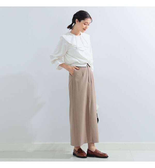 Ray BEAMS / ラッフルカラー シャツ|BEAMS WOMEN(ビームス ウィメン)の