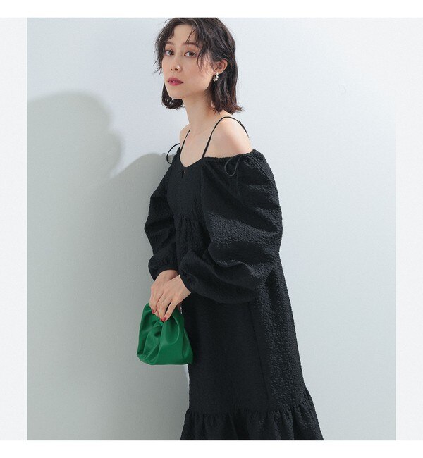 Ray BEAMS / フクレ ジャカード 2way スリーブ ワンピース|BEAMS WOMEN