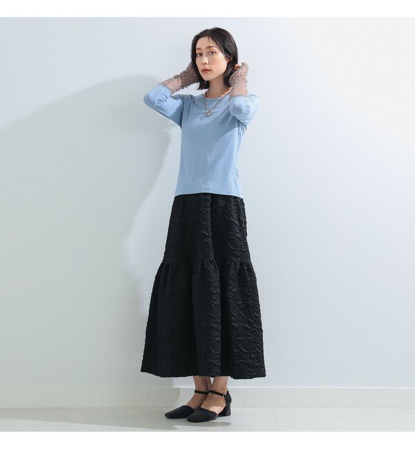 Ray BEAMS / チュール カフス リブ Tシャツ|BEAMS WOMEN(ビームス