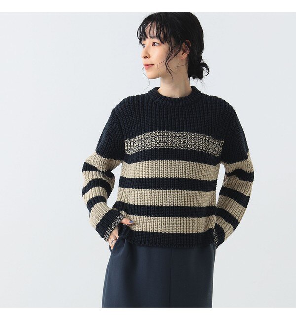 Demi-Luxe BEAMS / 畔編み ボーダーニット|BEAMS WOMEN(ビームス ...