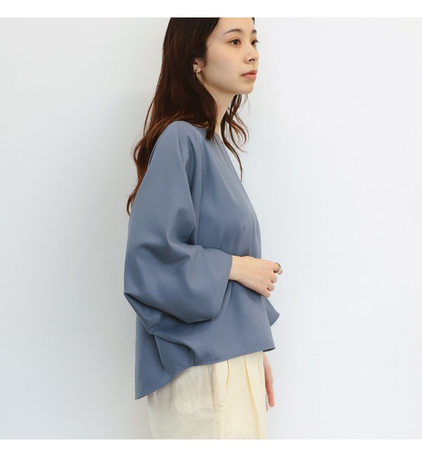 Demi-Luxe BEAMS / マイクロピーチ ドルマンブラウス|BEAMS WOMEN