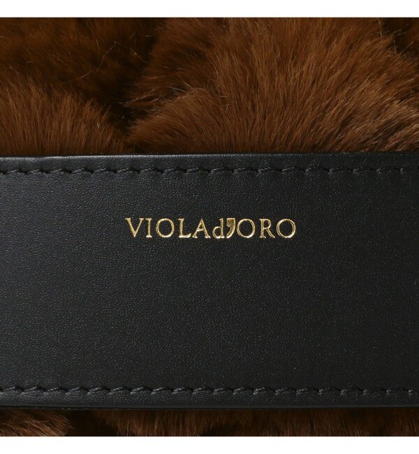 VIOLAd’ORO / レザー × エコファー メッシュ ハンドバッグ