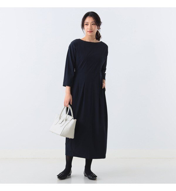 Demi-Luxe BEAMS / ボートネック ストレッチワンピース|BEAMS WOMEN