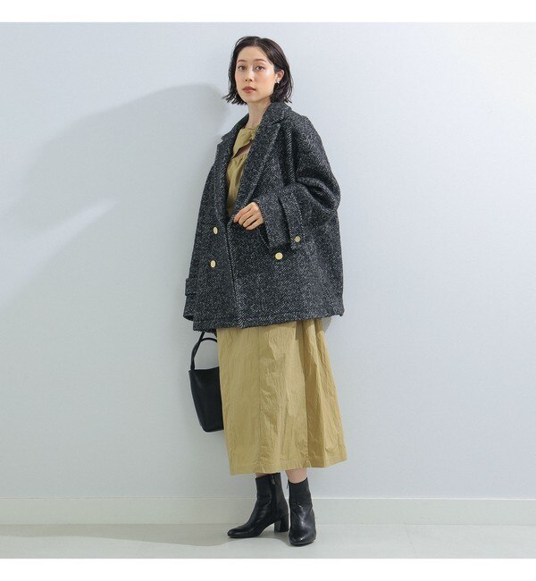 Ray BEAMS / ツイード ダブル ハーフ コート|BEAMS WOMEN(ビームス