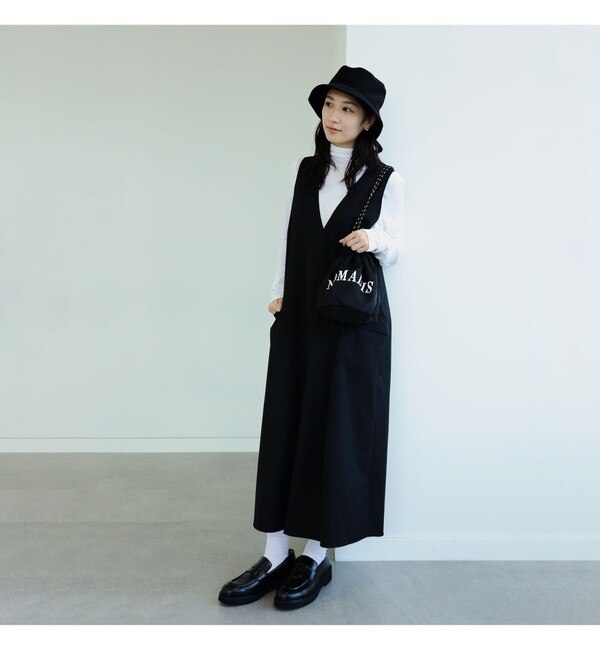 Demi-Luxe BEAMS / Vネック ツイルワンピース|BEAMS WOMEN(ビームス