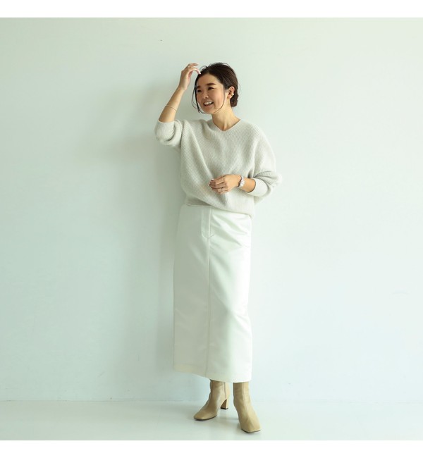 Demi-Luxe BEAMS / グロスサテン タイトスカート.M|BEAMS WOMEN