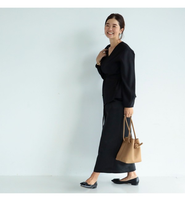 Demi-Luxe BEAMS / グロスサテン タイトスカート.M|BEAMS WOMEN