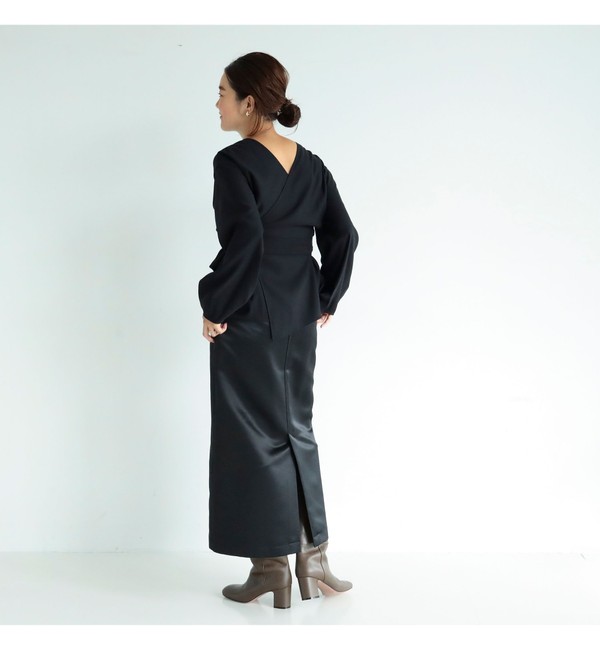 Demi-Luxe BEAMS / グロスサテン タイトスカート.M|BEAMS WOMEN