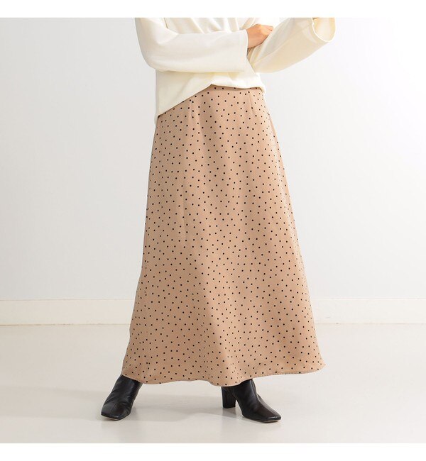 Demi-Luxe BEAMS / ドット ロングスカート