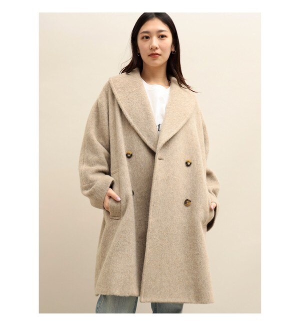 Demi-Luxe BEAMS / シャギー ショールカラー コート|BEAMS WOMEN