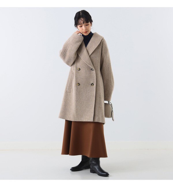 Demi-Luxe BEAMS / シャギー ショールカラー コート|BEAMS WOMEN