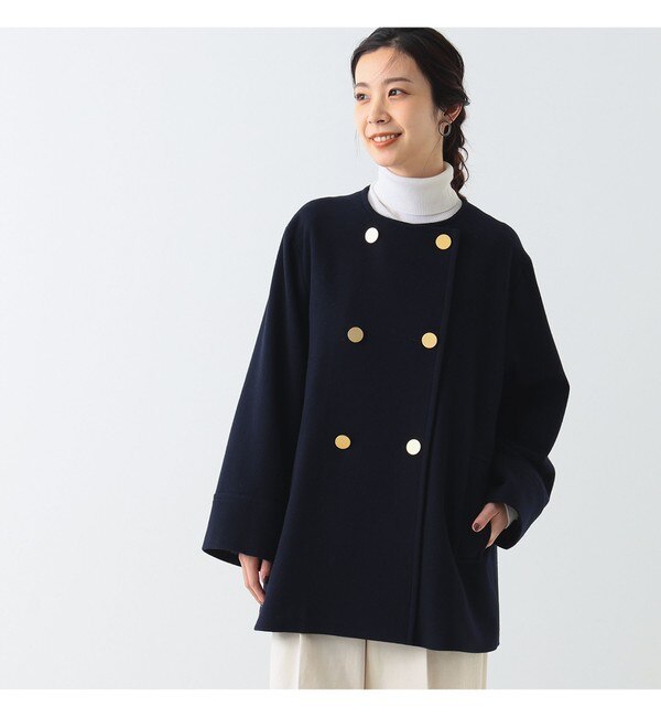 Demi-Luxe BEAMS / ソフトメルトン Aラインコート|BEAMS WOMEN