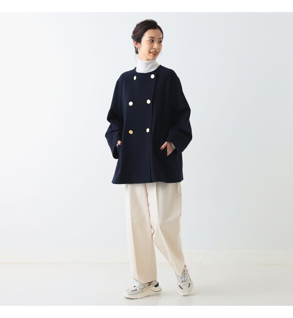 Demi-Luxe BEAMS / ソフトメルトン Aラインコート|BEAMS WOMEN ...
