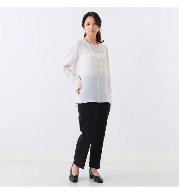 Demi-Luxe BEAMS / コンビ Vネック ブラウス|BEAMS WOMEN(ビームス