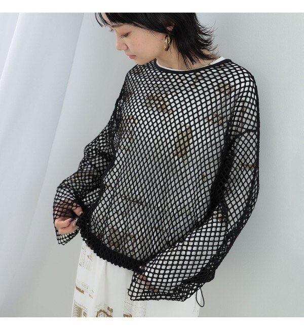Ray BEAMS / メッシュ 裾ドローコード Tシャツ|BEAMS WOMEN(ビームス ウィメン)の通販｜アイルミネ