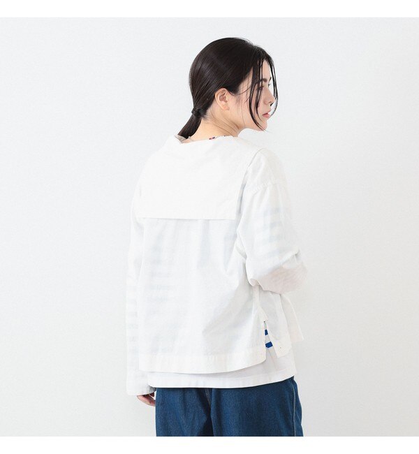 BEAMS BOY / セーラーカラー ロングスリーブ シャツ|BEAMS WOMEN