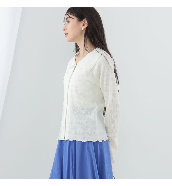 Ray BEAMS / シャーリング ジップ シャツ|BEAMS WOMEN(ビームス