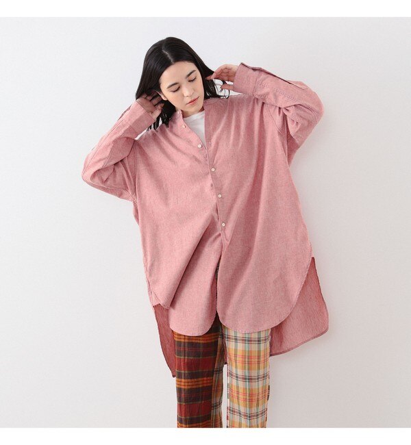 BEAMS BOY / ポリエステルリネン ビッグ シャツワンピース|BEAMS WOMEN