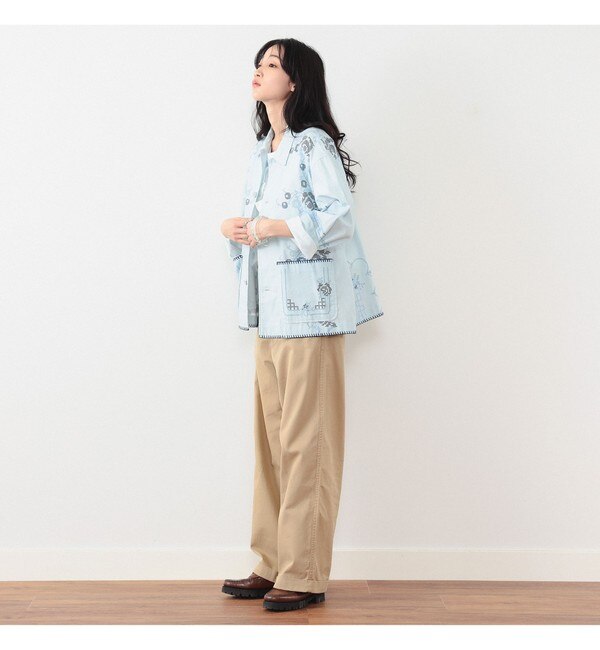 BEAMS BOY / ボーイ クロスステッチ プリント ジャケット|BEAMS WOMEN 