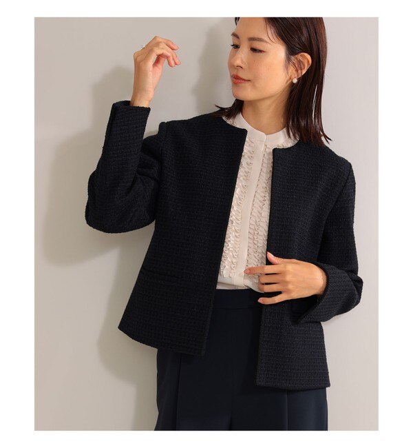 Demi-Luxe BEAMS / ツイード クルーネック ジャケット＊|BEAMS WOMEN