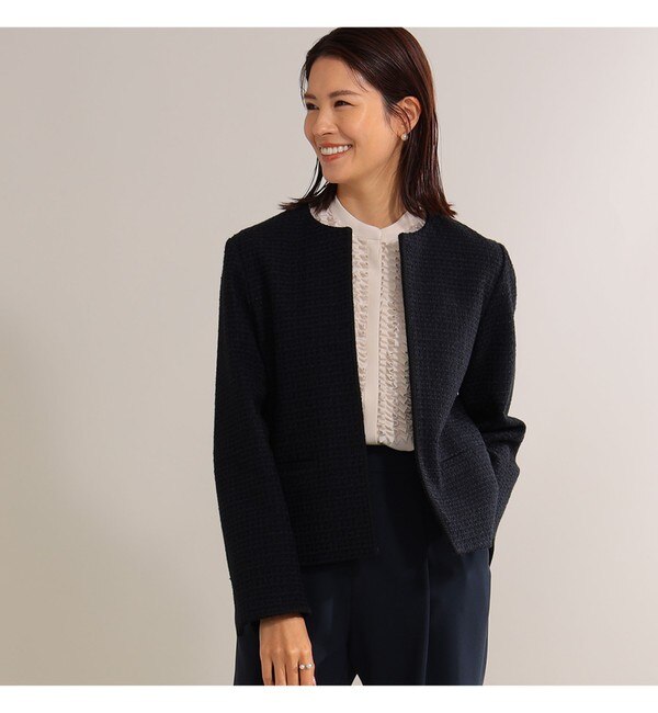 Demi-Luxe BEAMS / ツイード クルーネック ジャケット＊|BEAMS WOMEN