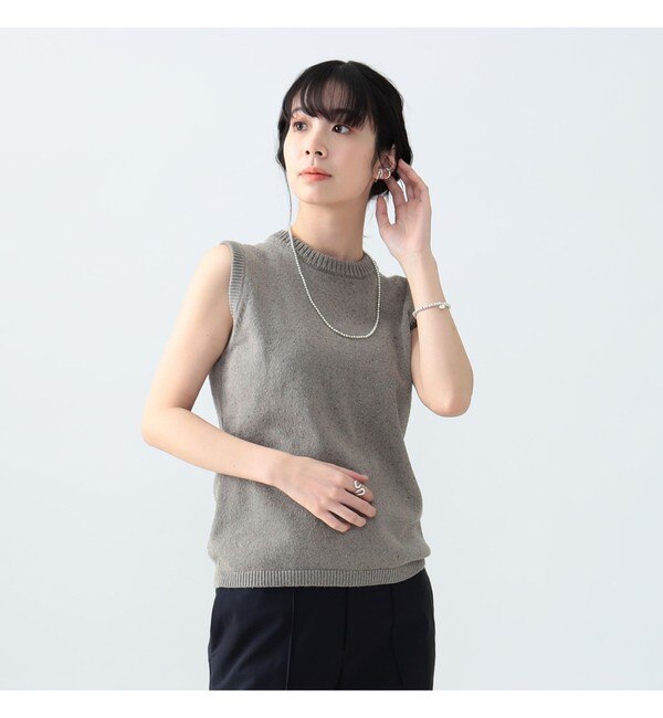 AK+1 / コットン シルク ノースリーブ ニット|BEAMS WOMEN(ビームス