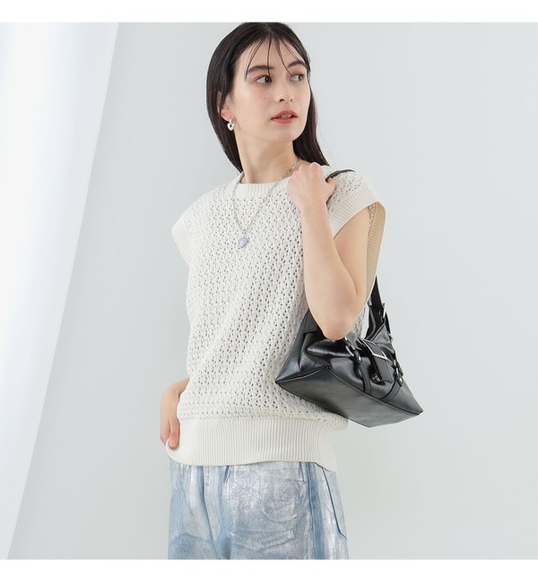 Ray BEAMS / メッシュ編み クルーネック ベスト|BEAMS WOMEN(ビームス