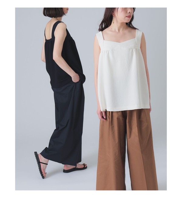 BEAMS BOY / コットン リネン ギャザー ボレロ 23SS|BEAMS WOMEN