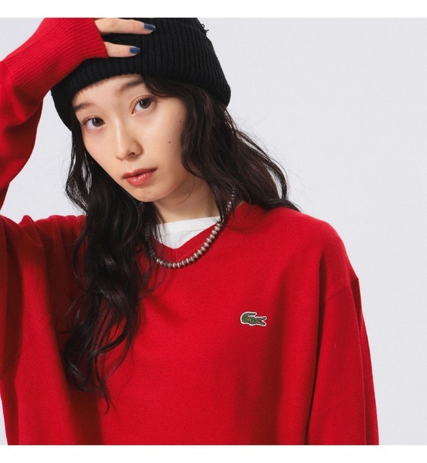 LACOSTE for BEAMS BOY / 別注 Vネック ニット|BEAMS WOMEN(ビームス ウィメン)の通販｜アイルミネ