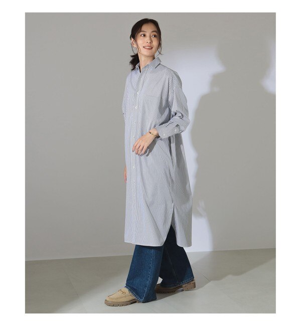 TICCA / 別注 ストライプ スクエア ビッグ シャツワンピース|BEAMS WOMEN(ビームス ウィメン)の通販｜アイルミネ