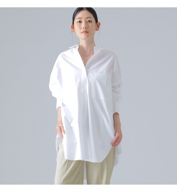 Demi-Luxe BEAMS / コットンサテン パフスリーブブラウス|BEAMS WOMEN ...