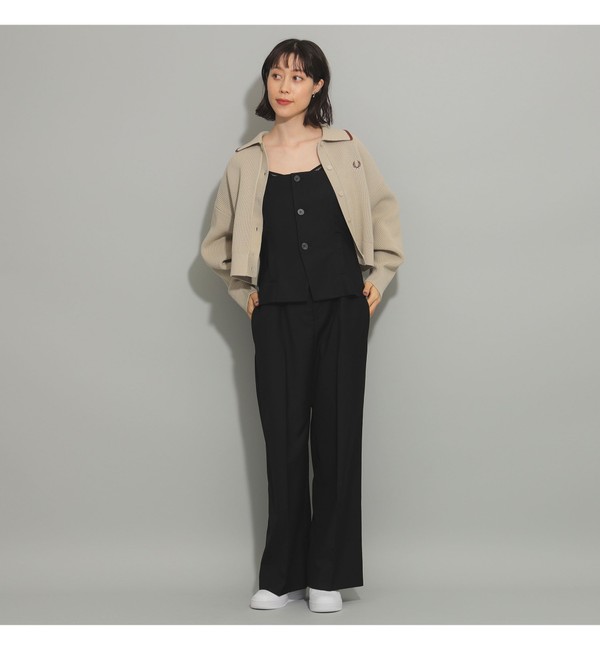 FRED PERRY / 別注 Tipped Collar Cardigan|BEAMS WOMEN(ビームス ウィメン)の通販｜アイルミネ