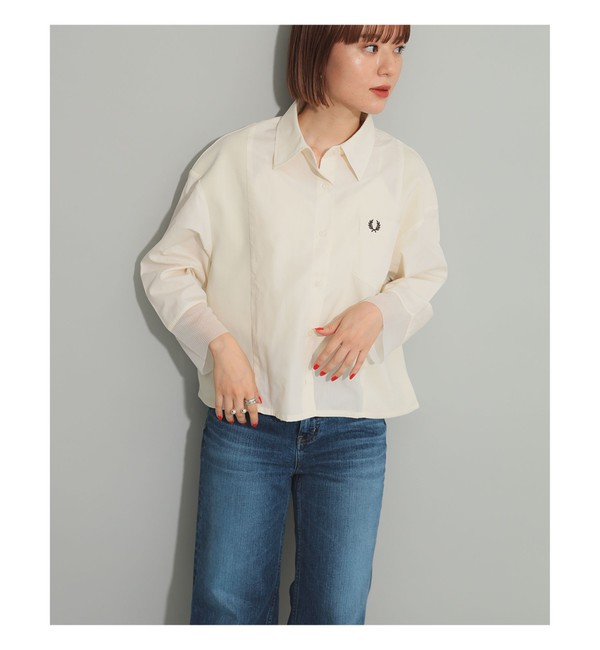 別注】FRED PERRY / Sheer Knit Panneled Shirt|BEAMS WOMEN(ビームス ウィメン)の通販｜アイルミネ