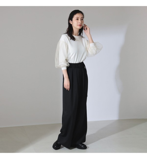チュール スリーブ クルーネック プルオーバー|BEAMS WOMEN(ビームス 