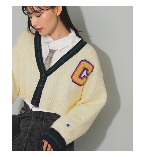 FRED PERRY × Ray BEAMS / 別注 シャギー カーディガン|BEAMS WOMEN(ビームス ウィメン)の通販｜アイルミネ