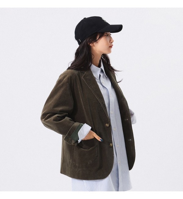 Demi-Luxe BEAMS / ダブルクロス ノーカラージャケット 20FO|BEAMS WOMEN(ビームス ウィメン)の通販｜アイルミネ