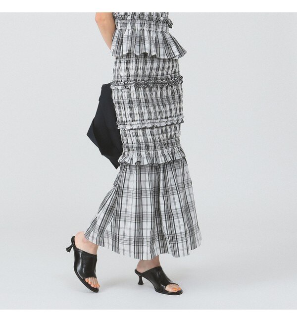 Demi-Luxe BEAMS / リネン混 ストライプ スカート|BEAMS WOMEN