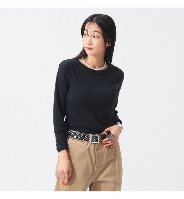 メンズファッションなら|【ビームス　ウィメン/BEAMS WOMEN】 リブ クルー 3/4 カットソー