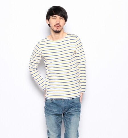 【ビームス メン/BEAMS MEN】 BEAMS / 天竺 ボーダーボートネックＴシャツ [送料無料]